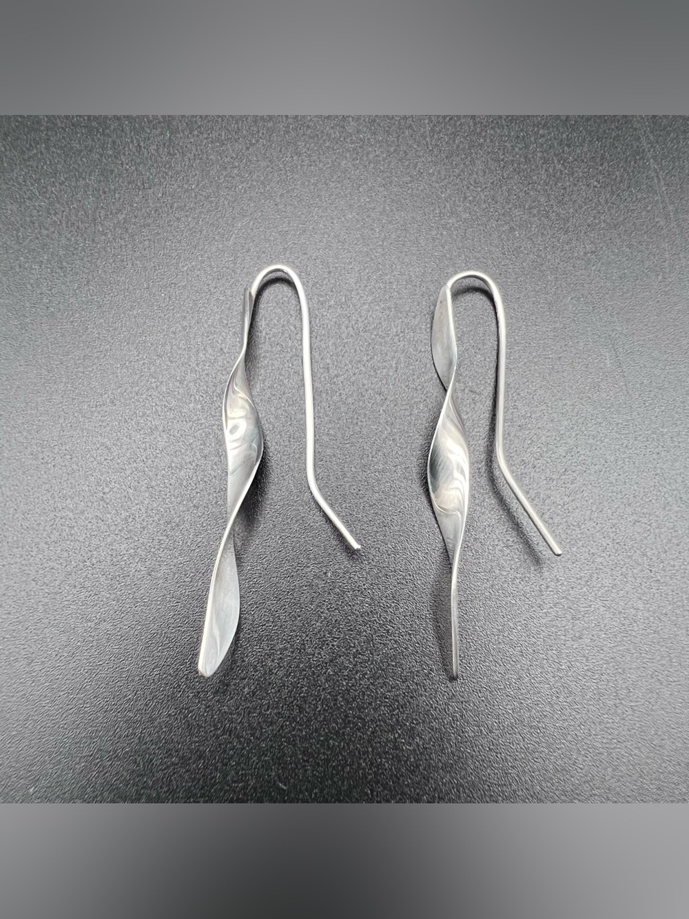 Sterling Silver Ribbon Twist Earrings